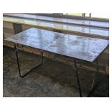 6 Foot Vintage Metal Folding Camping Table