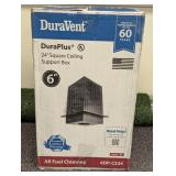 DuraVent DuraPlus All-Fuel Chimney 6in. Diameter Square Ceiling Support Box, 24in. Height
