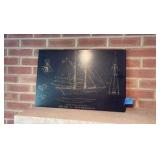 Very Heavy Slate , Vintage Isiah L. Jefferson Blueprint slate etching