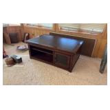 Low-profile media cabinet.