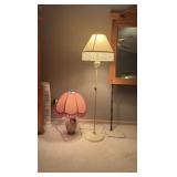 Vintage boudoir table lamp and floor lamp