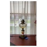 Vintage kerosene lamp, hand painted