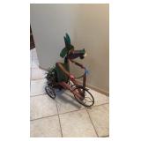 Metal Multicolor Donkey Tricycle Planter