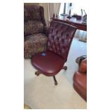 Leather Tufted Office task Chair with wheelss