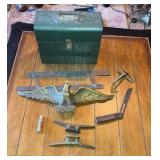 Vintage / Antique Metal parts, tool box, eagle, etc.