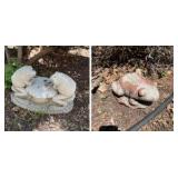 (2) frog lawn ornaments