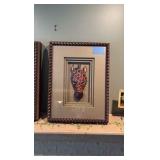 Giraffe and Zebra Masks in framed shadow boxes