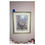 (2) Britt Prints floral artwork 18” x 22”