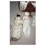 Vintage sachet pillow; Stuffed animals and dolls