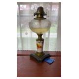 Vintage kerosene lamp, hand painted