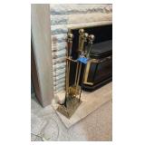 Brass fireplace tool set