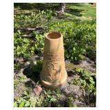 Concrete lawn ball hoder; metal wire seat