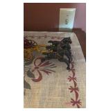 Vintage cast iron 3-horse drawn fire wagon