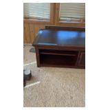 Low-profile media cabinet.