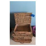 (3) Willow wicker baskets, 16"L 18"L & 19"L