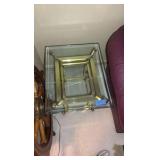 Vintage brass / glass table H21” x W22” x D27”