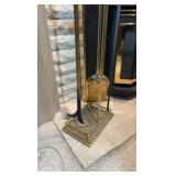 Brass fireplace tool set