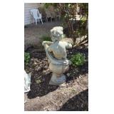 Lawn Sculpture holding a lute 3 foot H
