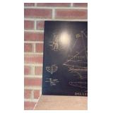 Very Heavy Slate , Vintage Isiah L. Jefferson Blueprint slate etching