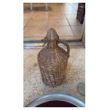 Vintage Hammered coaster. woven demijohn flask, Buenilum Micarta tray