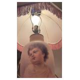 Vintage boudoir table lamp and floor lamp