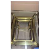 Vintage brass / glass table H21” x W22” x D27”