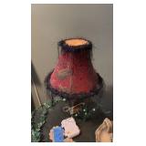 (2) Boho table lamps, chamber candlestick holder, lantern