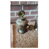 (2) Antique Carbide lamps; jeweled Alladin