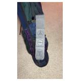 Golf clubs with Titleist golf bag