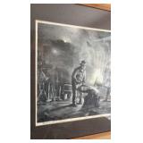 John A. Noble lithograph Blacksmith & Sons 23” x 19