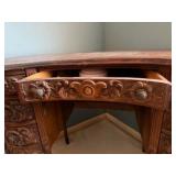 Vintage Kidney-shaped writing desk Victorian Revival style