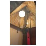 Vintage mission-style table lamp, slag style shade