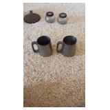 Coasters, London plates, pewter cups.