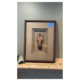 Giraffe and Zebra Masks in framed shadow boxes