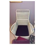 Wicker chair with matching footrest