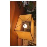 Dog figural table lamp; (2) dog figurines