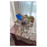 Vintage porcelain rooster figurine marked Japan