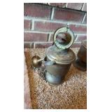 (2) Antique Carbide lamps; jeweled Alladin