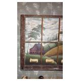 Wine free-standing rack American folk art 32” x 30”