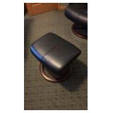 Scandanavian-inspired lounge chair with ottoman