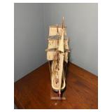 Pair of Nautical Ship Models – Classic Sailing Schooner & Fishing Boat Display