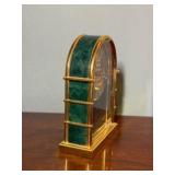 Vintage brass table lamp & Brass Bulova desk clock
