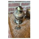 (2) Antique Carbide lamps; jeweled Alladin