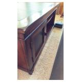 Low-profile media cabinet.