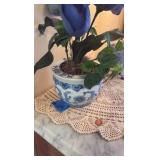 (2) Bombay company porcelain horse; planter