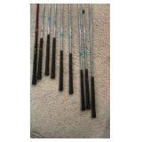 Golf clubs with Titleist golf bag