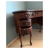 Vintage Kidney-shaped writing desk Victorian Revival style