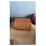 (3) Willow wicker baskets, 16"L 18"L & 19"L