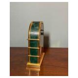 Vintage brass table lamp & Brass Bulova desk clock