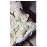 Vintage sachet pillow; Stuffed animals and dolls